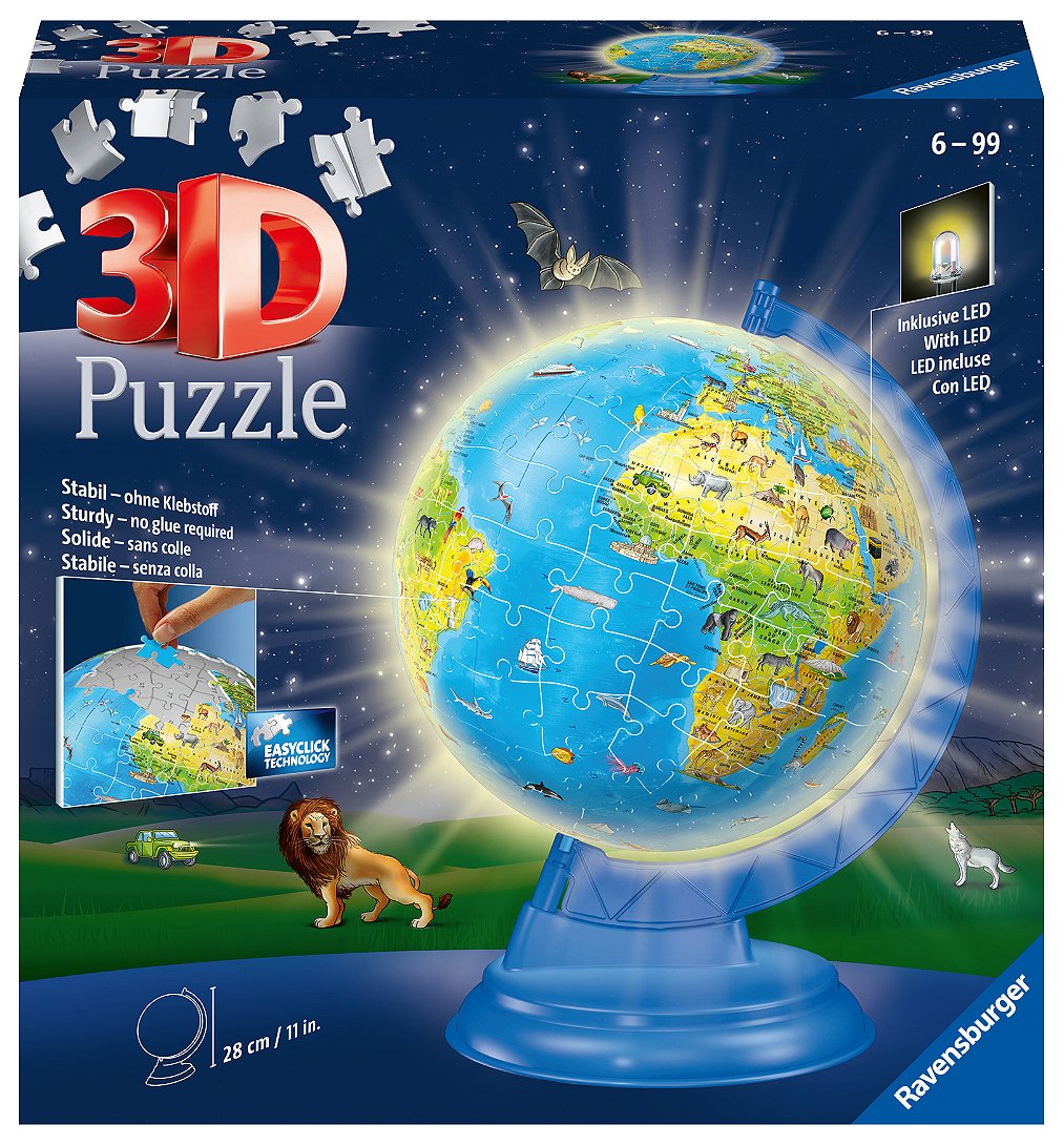 Puzzle 3D 180 pièces : Globe terrestre illuminé Ravensburger France