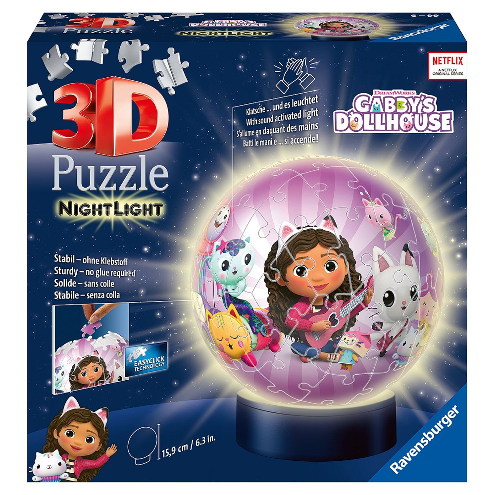 Puzzle 3D Ball 72 P Illuminé - Gabby's Dollhouse