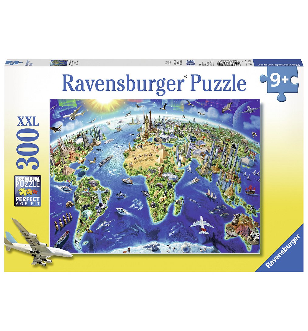 Puzzle 300 P Xxl - Carte Des Monuments Du Monde