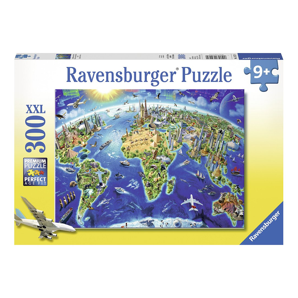 Puzzle 300 P Xxl - Carte Des Monuments Du Monde
