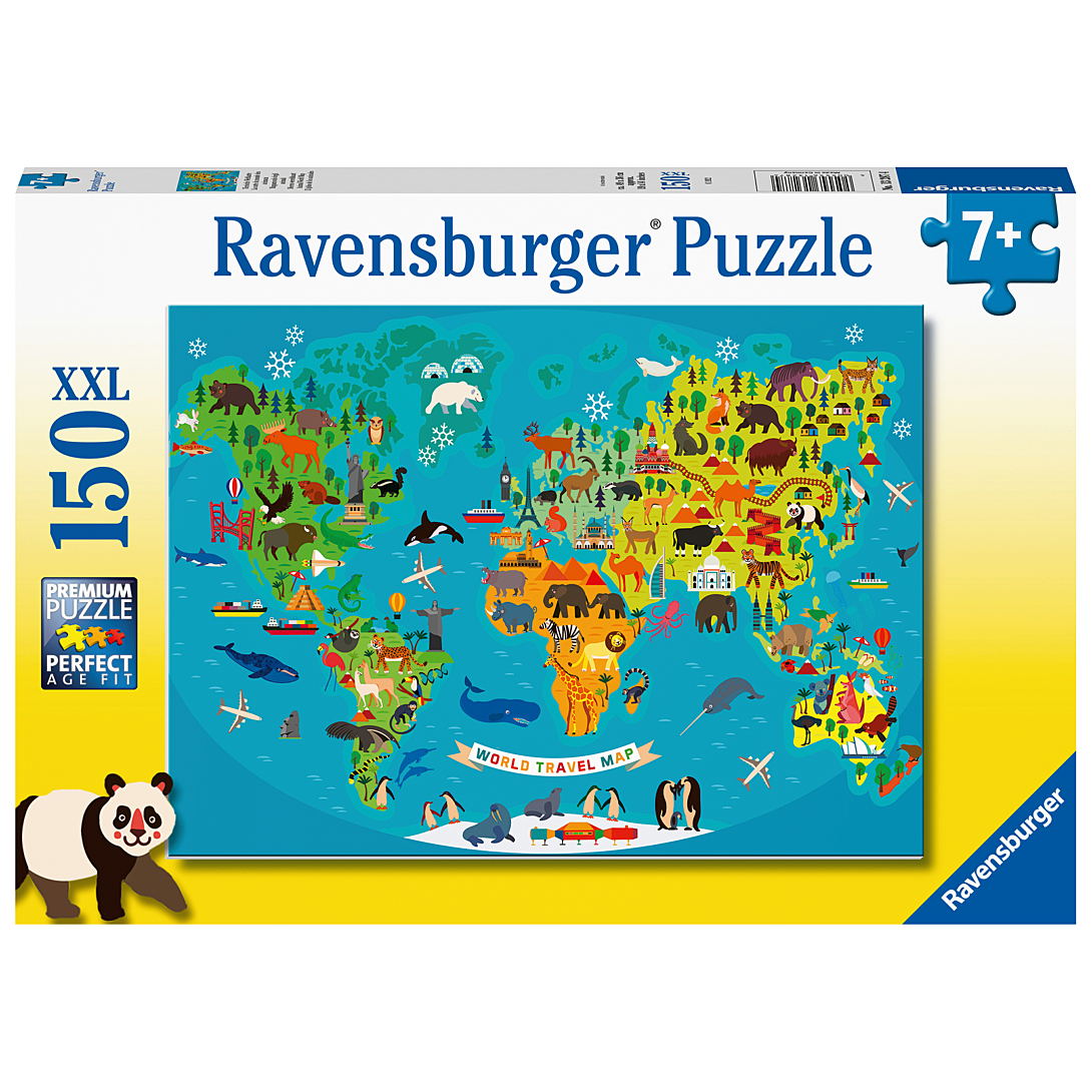 Puzzle 150 pièces : La carte du monde des animaux Ravensburger France - vue 7