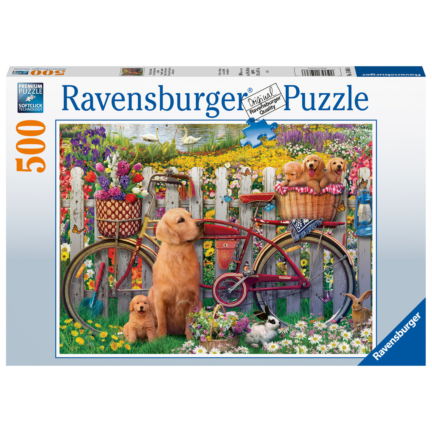 Puzzle Ravensburger - Chiens Mignons Dans Le Jardin, 500 Pièces