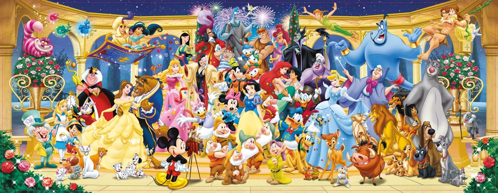 Puzzle 1000 p - Photo de groupe Disney (Panorama)