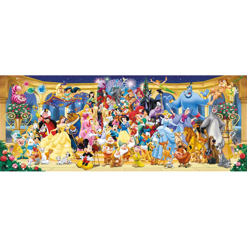 Puzzle 1000 p - Photo de groupe Disney (Panorama)