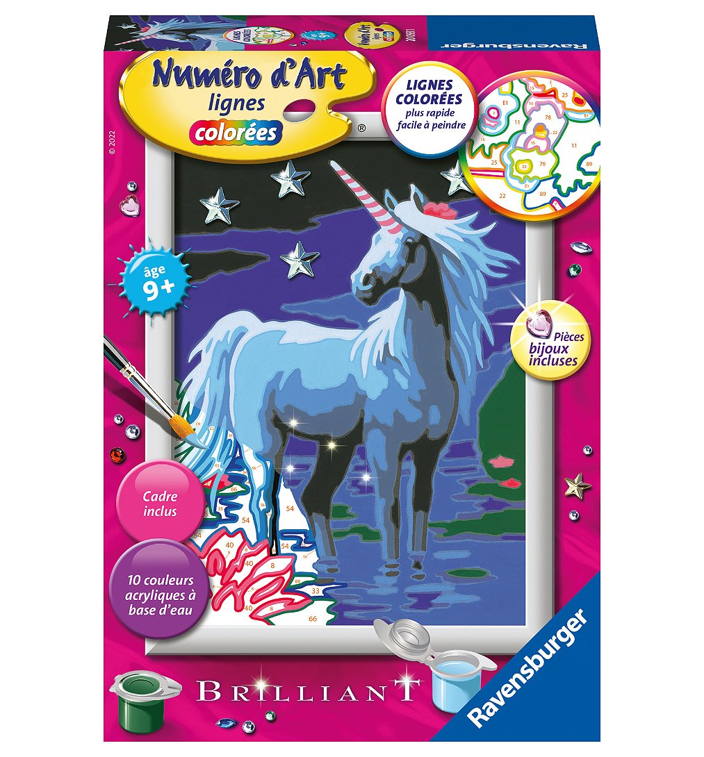 Numéro D'art - Petit - Licorne Et Étoiles