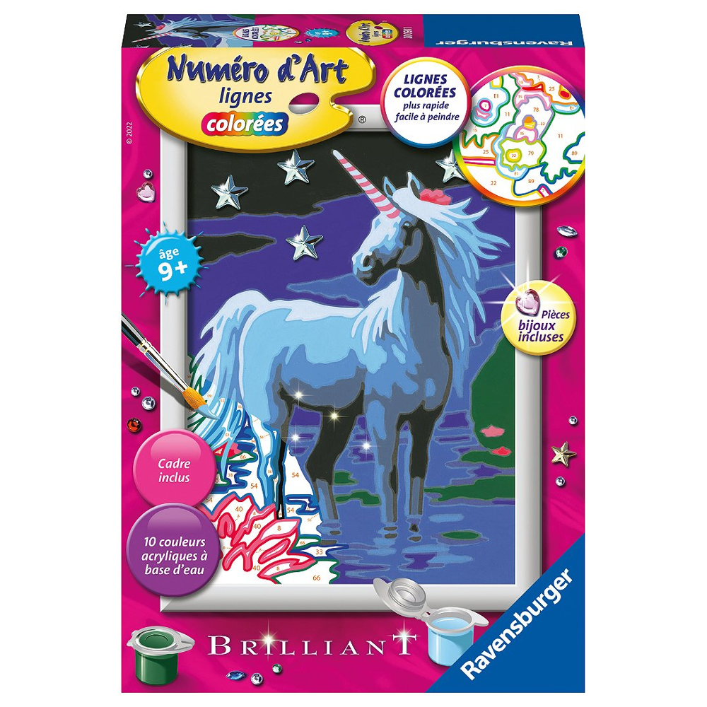 Numéro D'art - Petit - Licorne Et Étoiles