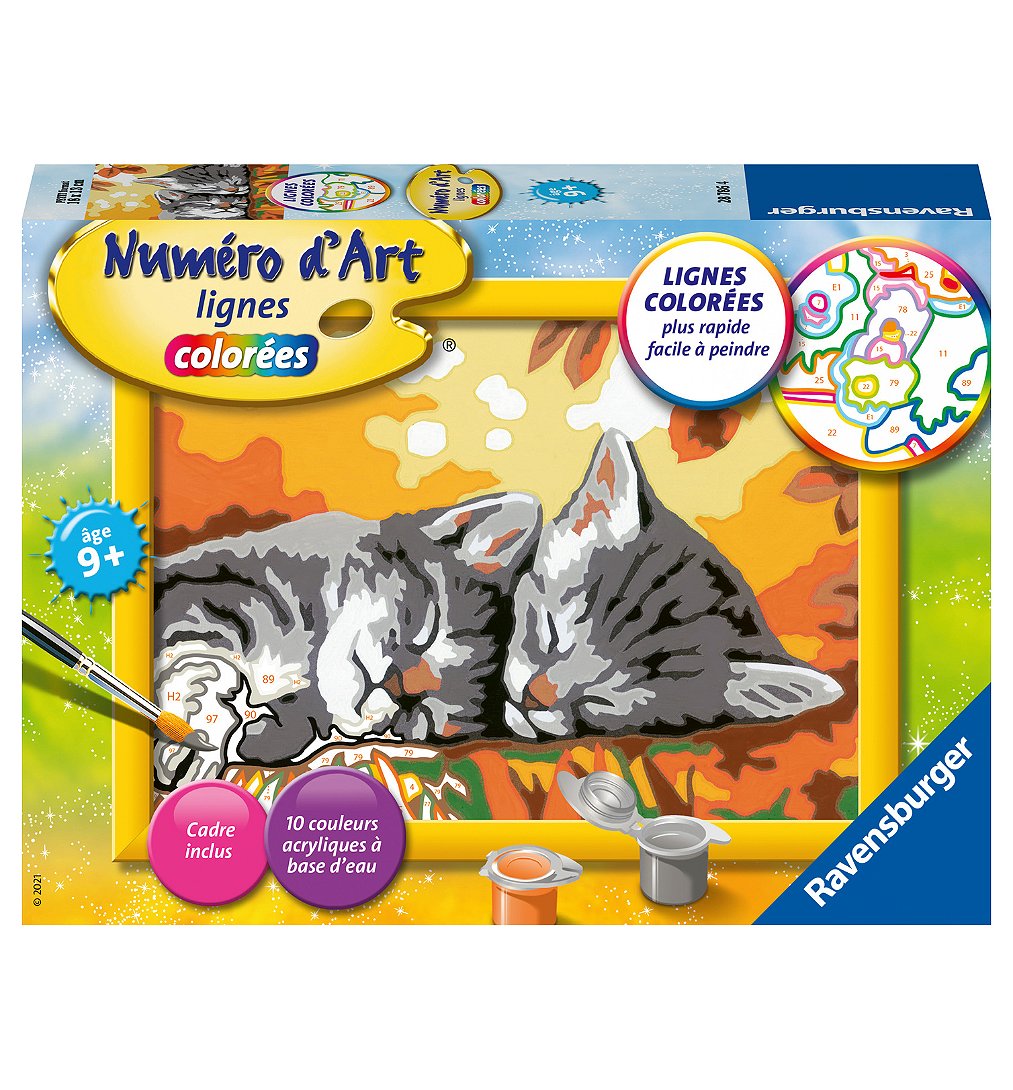 Numéro d'art - petit - Deux chatons couchés