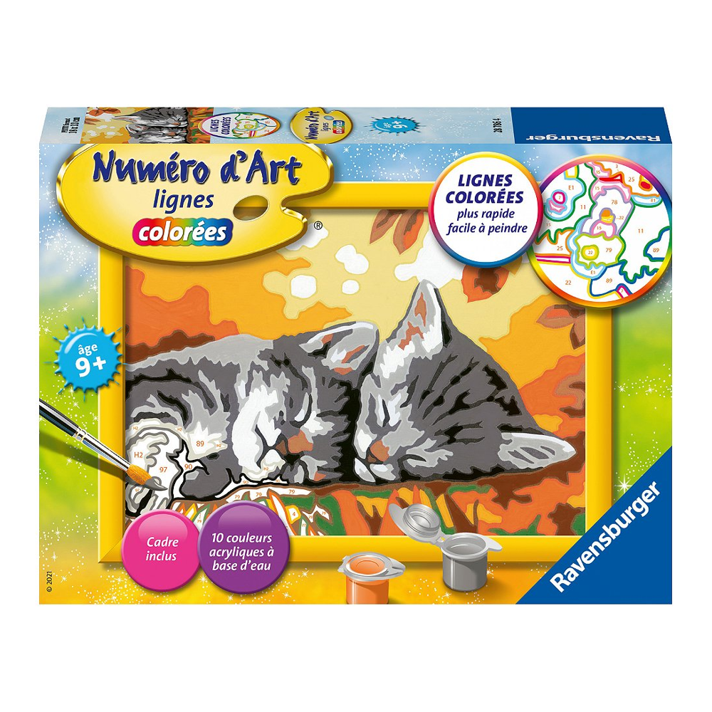 Numéro d'art - petit - Deux chatons couchés