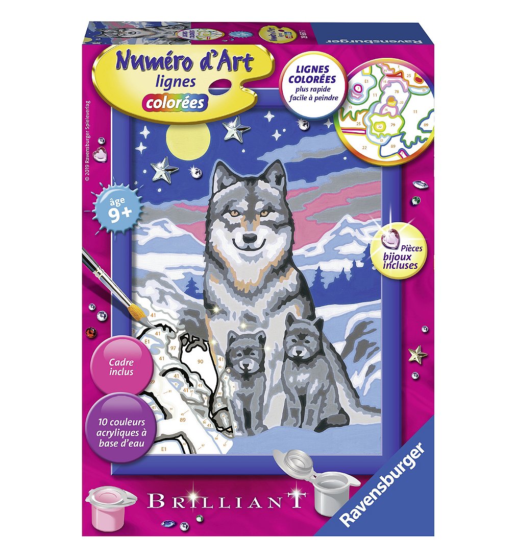 Numéro d'art - petit - Famille de loups