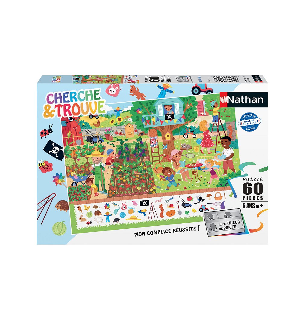 Puzzle 60 p - Au jardin (Cherche et trouve)