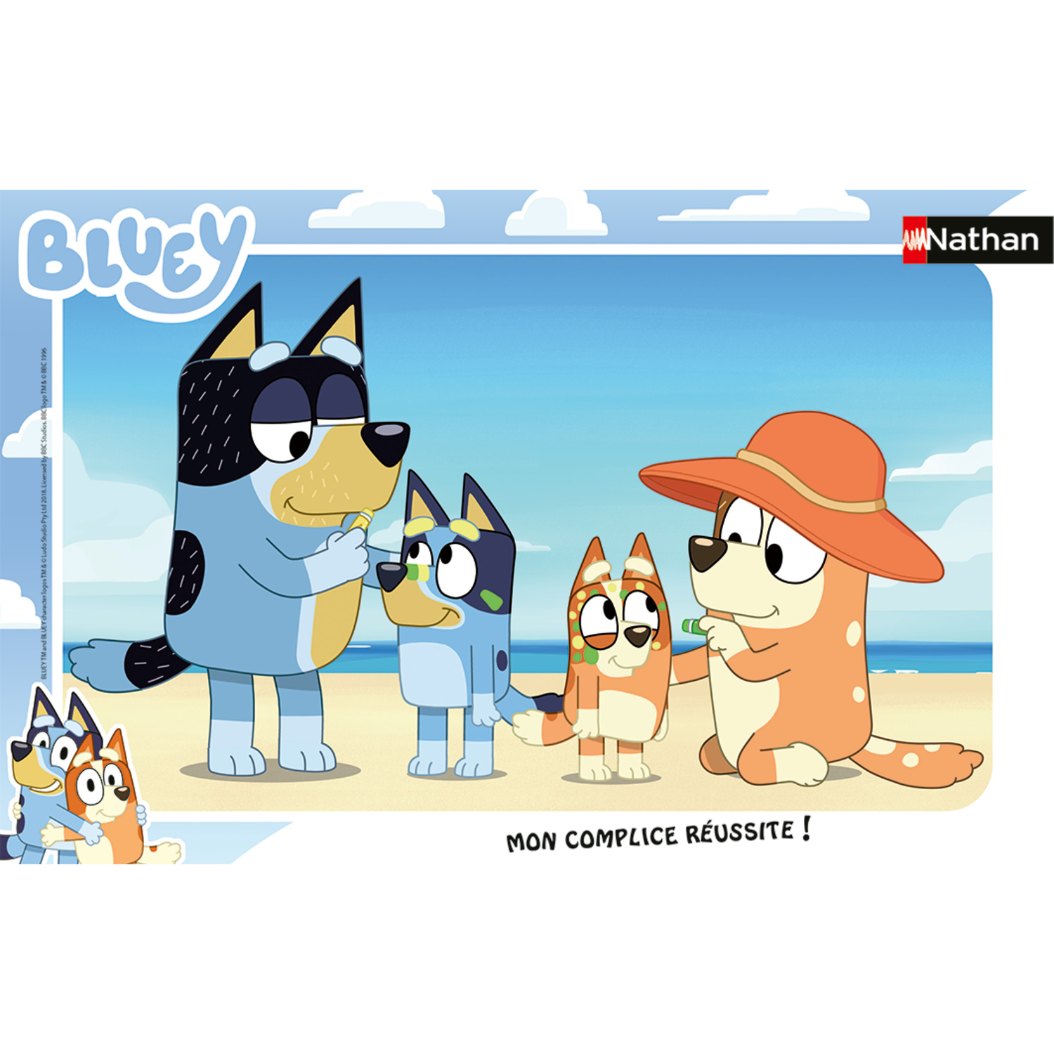 Puzzle cadre 15 p Bluey à la plage / Bluey