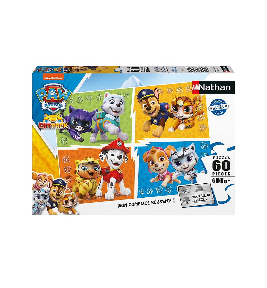 Nathan Puzzle 60 P - Rencontre Avec Les Supers Chats / Pat'patrouille - Paw: Paw Patrol Core