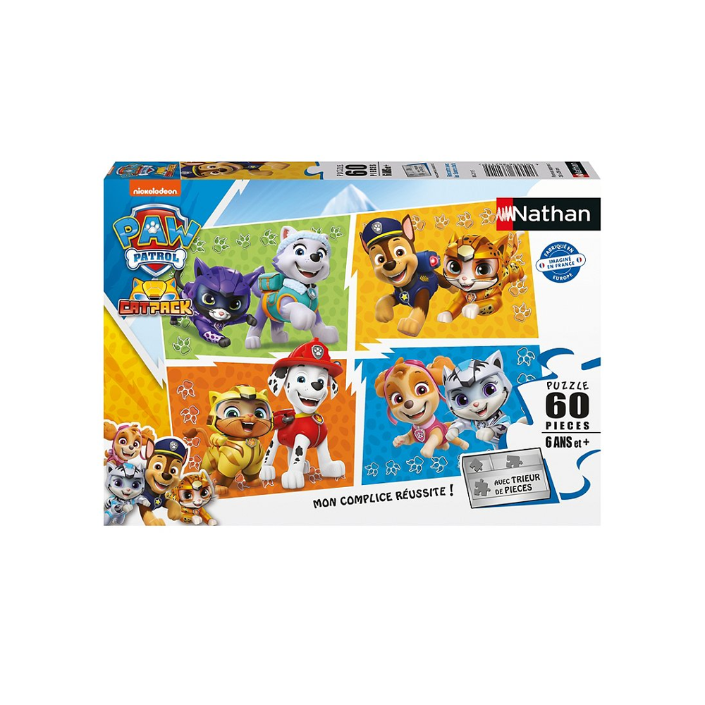 Nathan Puzzle 60 P - Rencontre Avec Les Supers Chats / Pat'patrouille - Paw: Paw Patrol Core