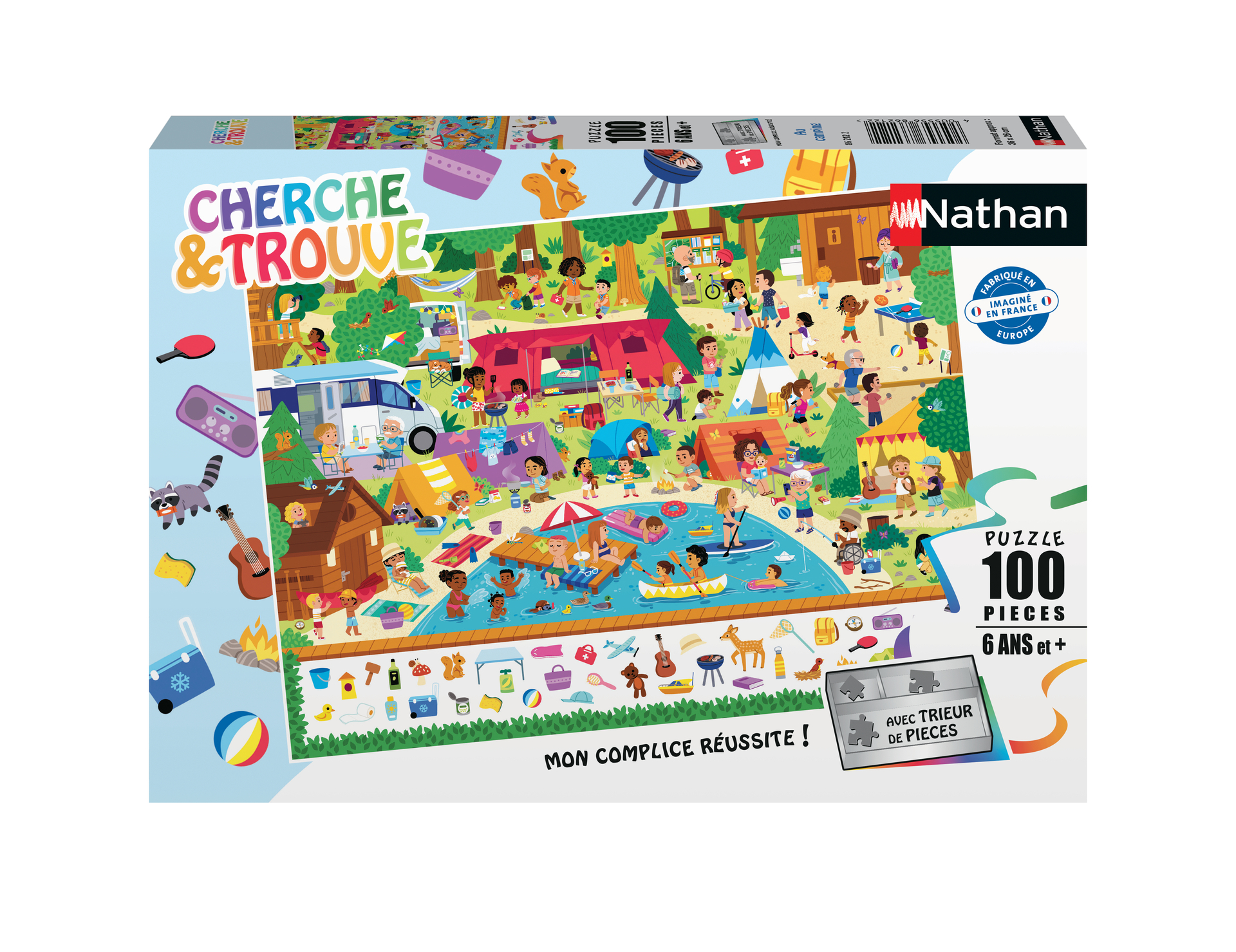 Nathan Puzzle 100 P - Au Camping (Cherche Et Trouve)