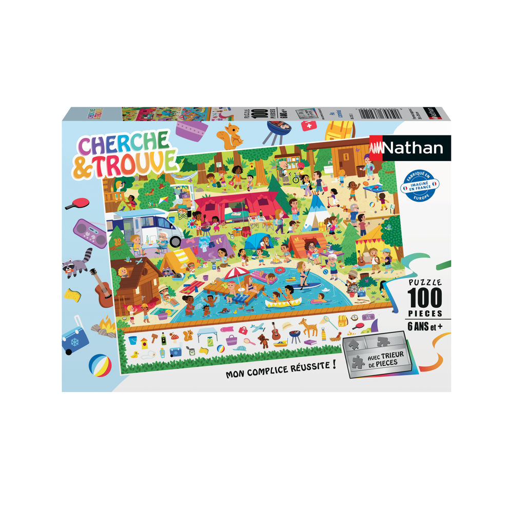 Nathan Puzzle 100 P - Au Camping (Cherche Et Trouve)