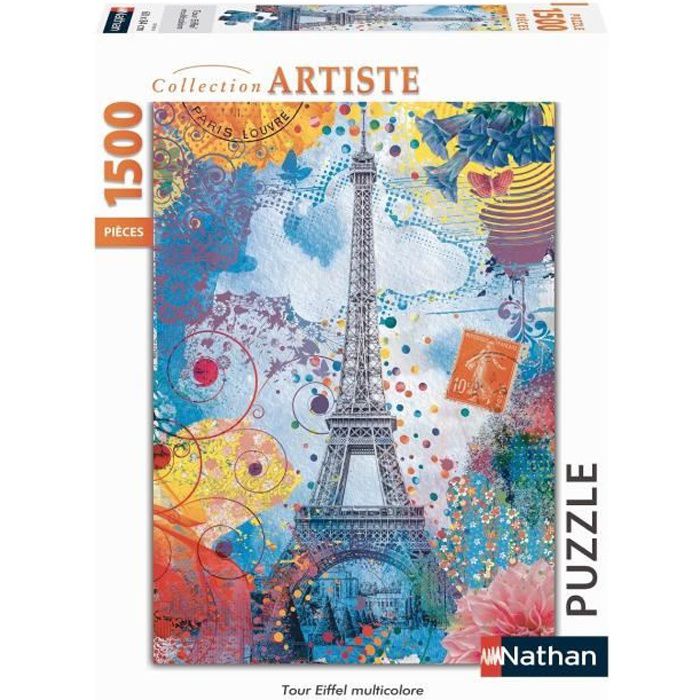 Puzzle N 1500 p - Tour Eiffel multicolore