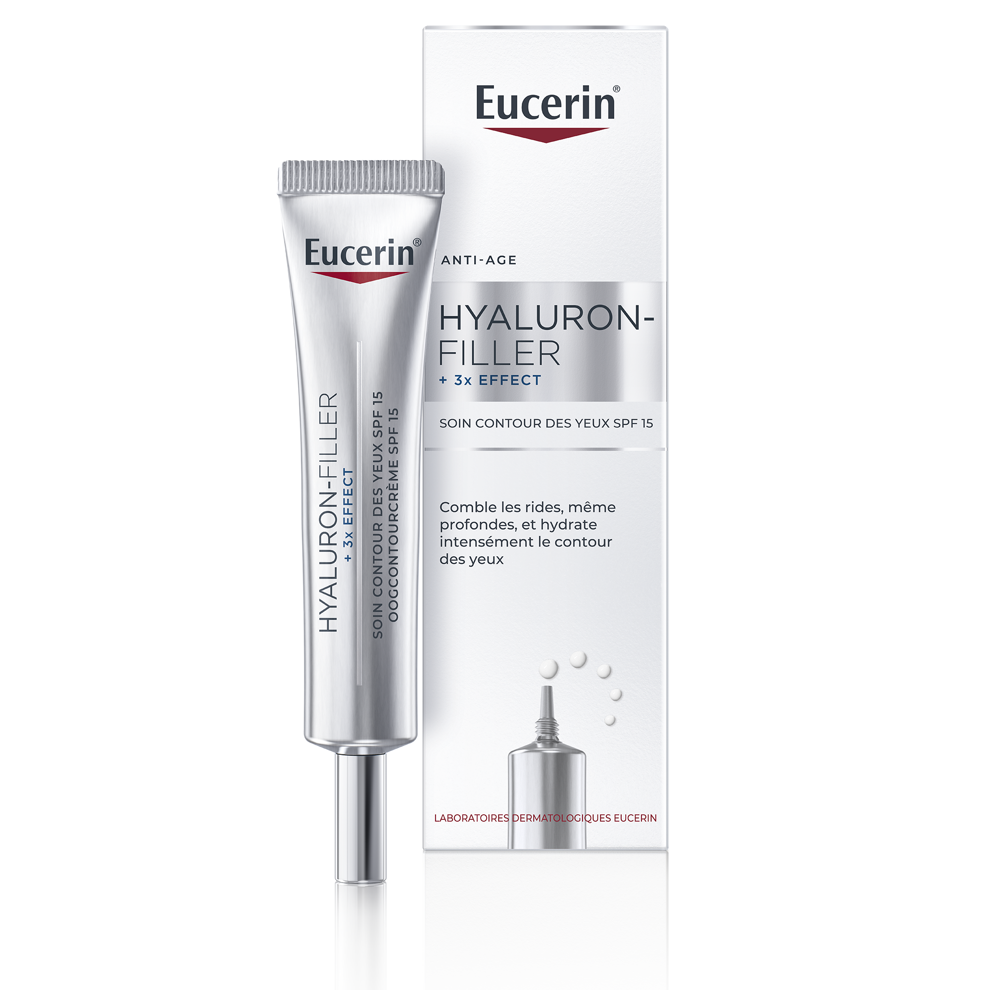 Soin Anti âge Anti rides Contour Des Yeux Comble Stimule Et Protège Haute Éfficacité Hyaluron filler Eucerin Le Tuble De 15ml