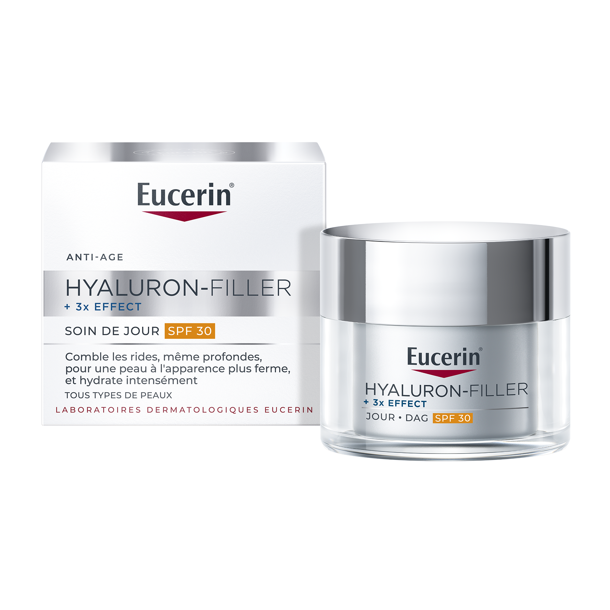 Crème Anti âge Hyaluron Filler + 3x Effect Soin De Jour Spf 30 Eucerin Le Pot De 50ml