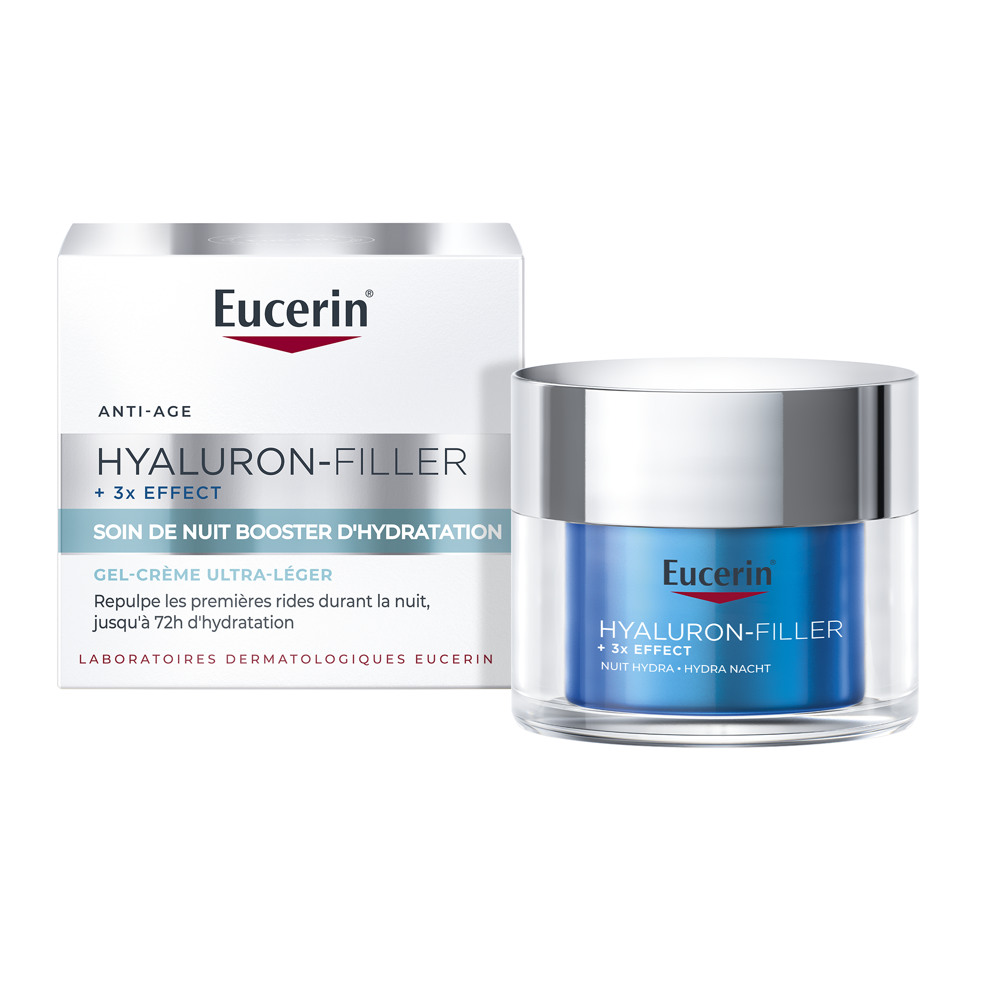 Gel crème Visage Soin De Booster D'hydratation Anti âge Hyluron filler Eucerin Le Pot De 50ml