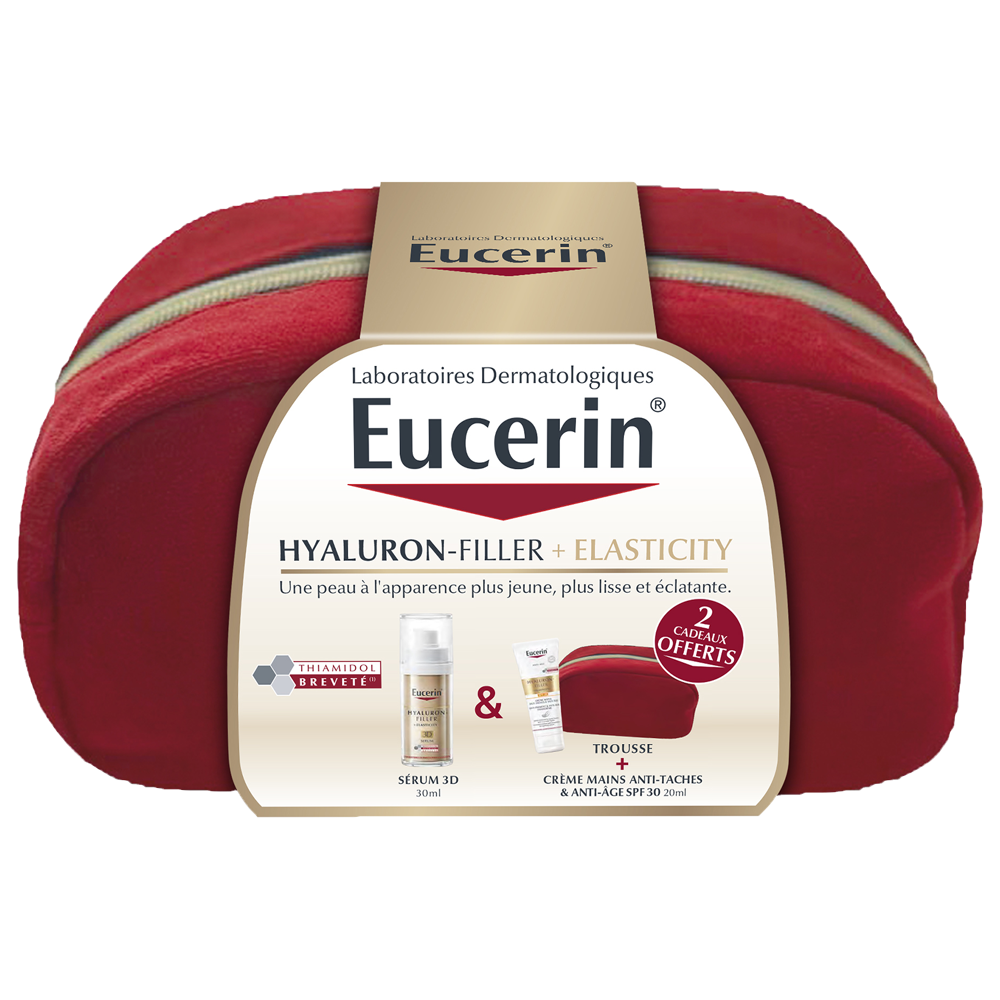 Eucerin Kit Routine Rentrée Hyaluron-Filler + Elasticity - Sérum 3D 30ml + Crème Mains SP30 20ml