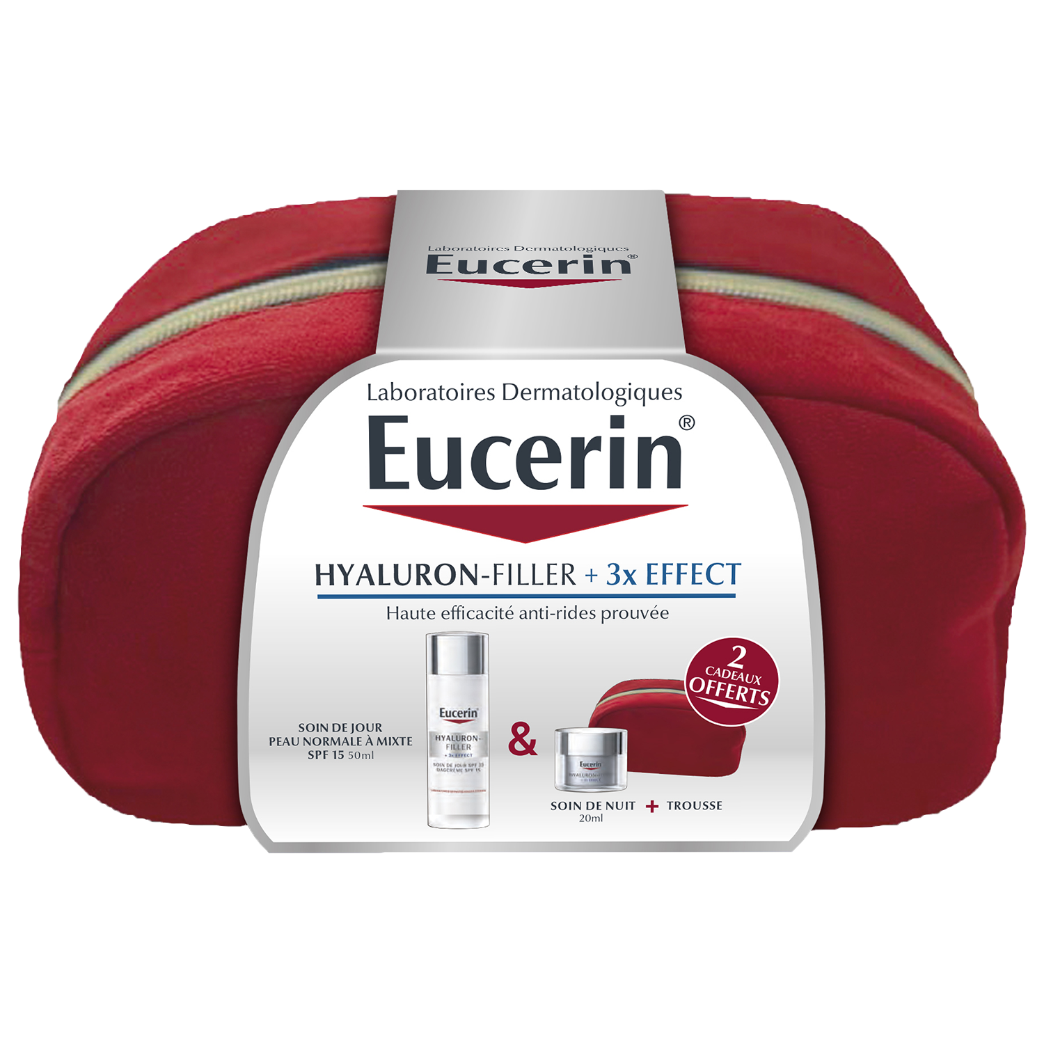 Eucerin Kit Routine Rentrée Hyaluron-Filler + 3x Effect - Soin de Jour Peau Normale 50ml + Soint de 