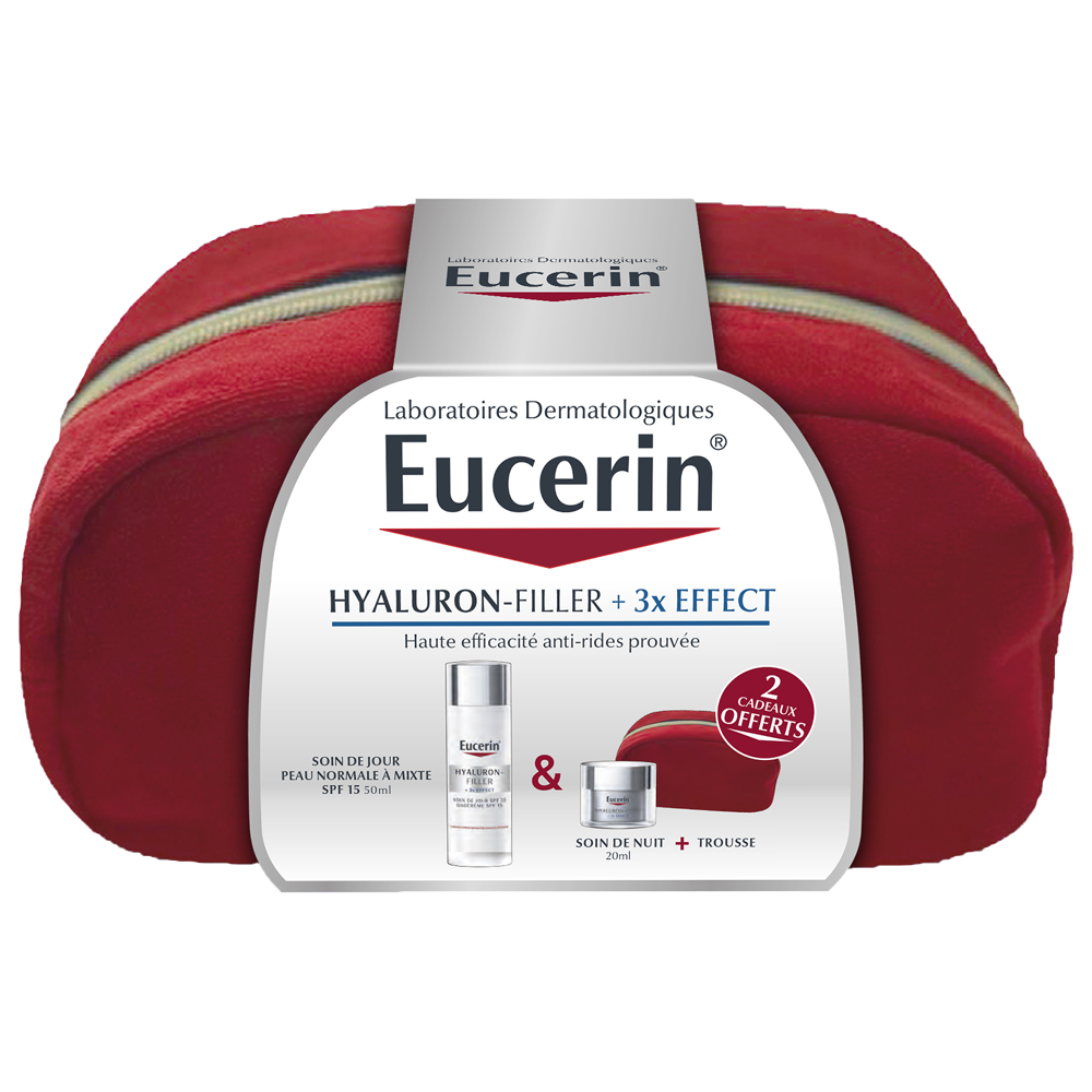 Eucerin Kit Routine Rentrée Hyaluron-Filler + 3x Effect - Soin de Jour Peau Normale 50ml + Soint de