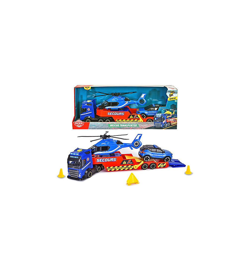 Camion Porteur 40cm + Hélicoptère + Véhicule de Gendarmerie Dickie - vue 2