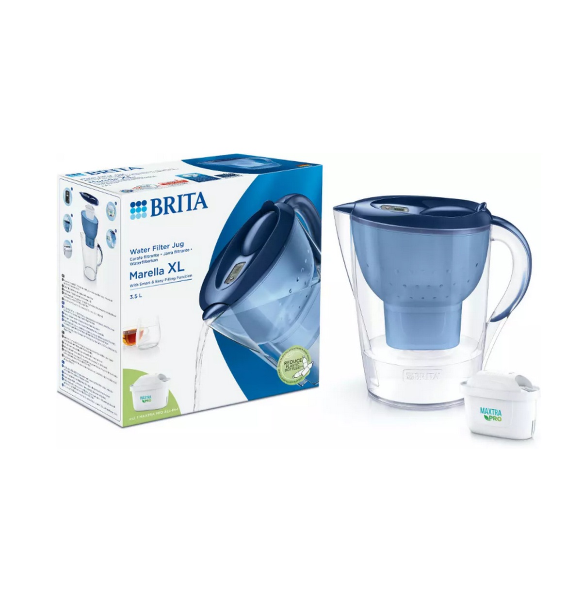 Carafe filtrante en verre BRITA - Model One bleue - Capacité