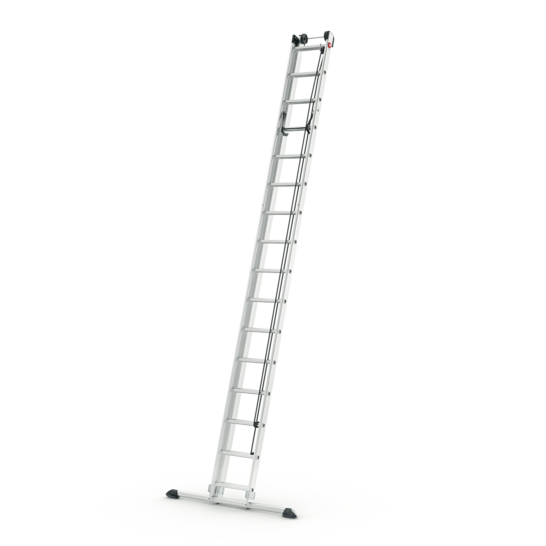 Hailo Echelle coulissante à corde ProfiStep Duo - 2 x 16 échelons - 9,51m Gris - vue 2