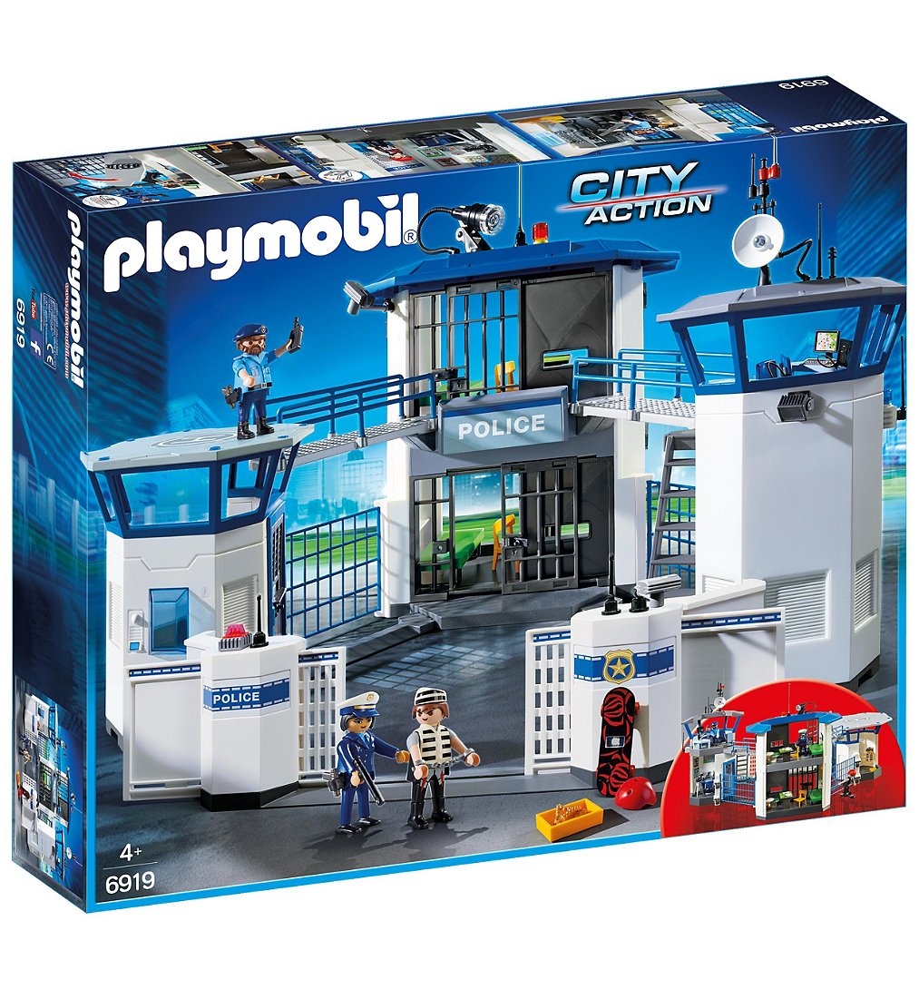 PLAYMOBIL 6919 Commissariat de Police avec Prison- City Action- Les policiers - Comprend trois perso