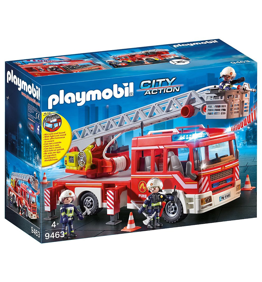 PLAYMOBIL 9463 Camion de pompiers avec échelle pivotante- City Action - Les pompiers - intervention 