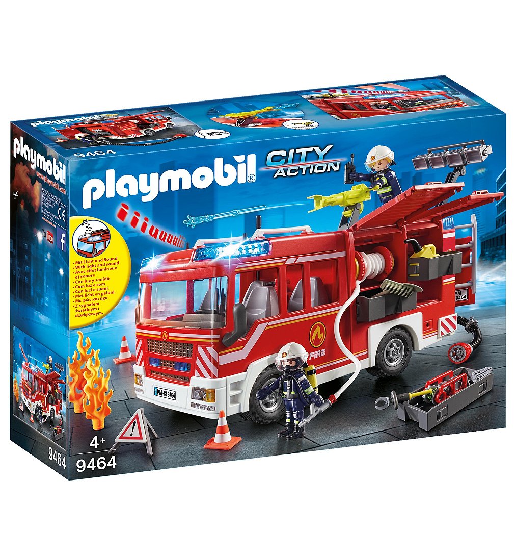 PLAYMOBIL 9464 Fourgon d'intervention des pompiers- City Action - Véhicule avec canon à eau fonction