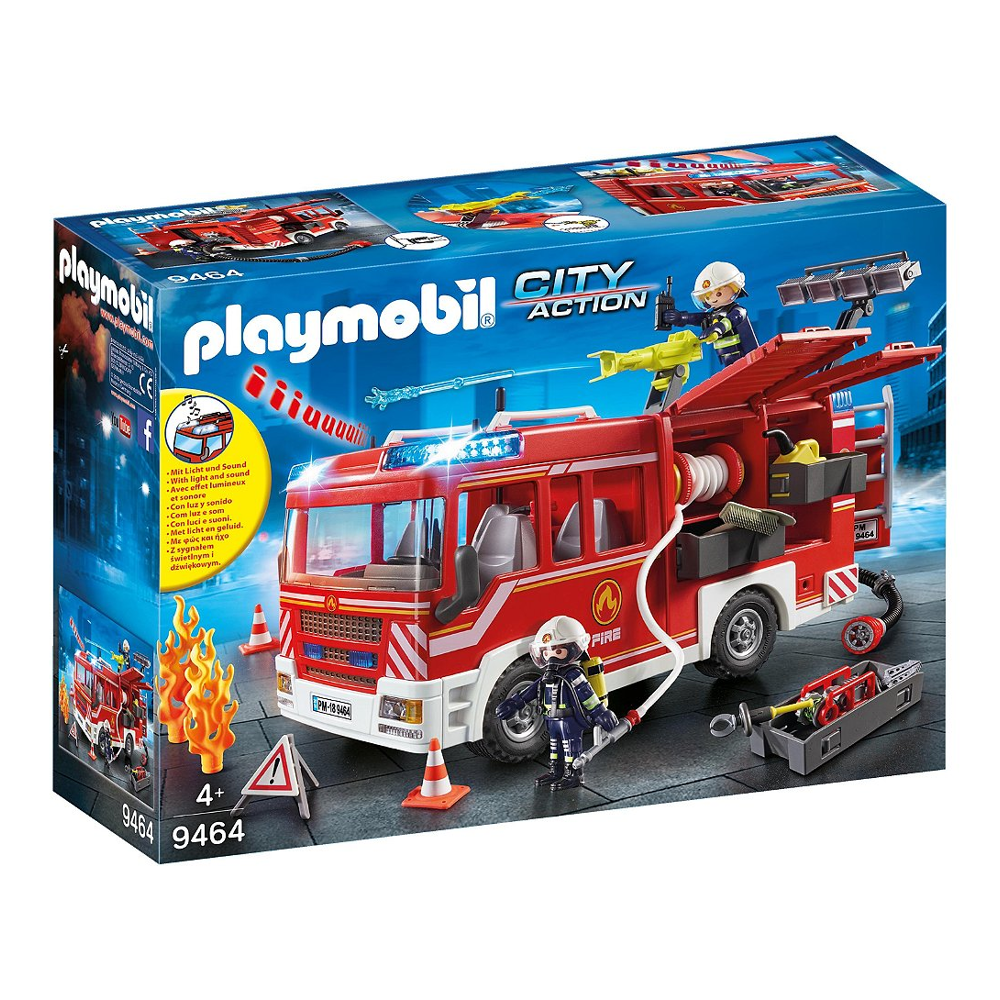 PLAYMOBIL 9464 Fourgon d'intervention des pompiers- City Action - Véhicule avec canon à eau fonction
