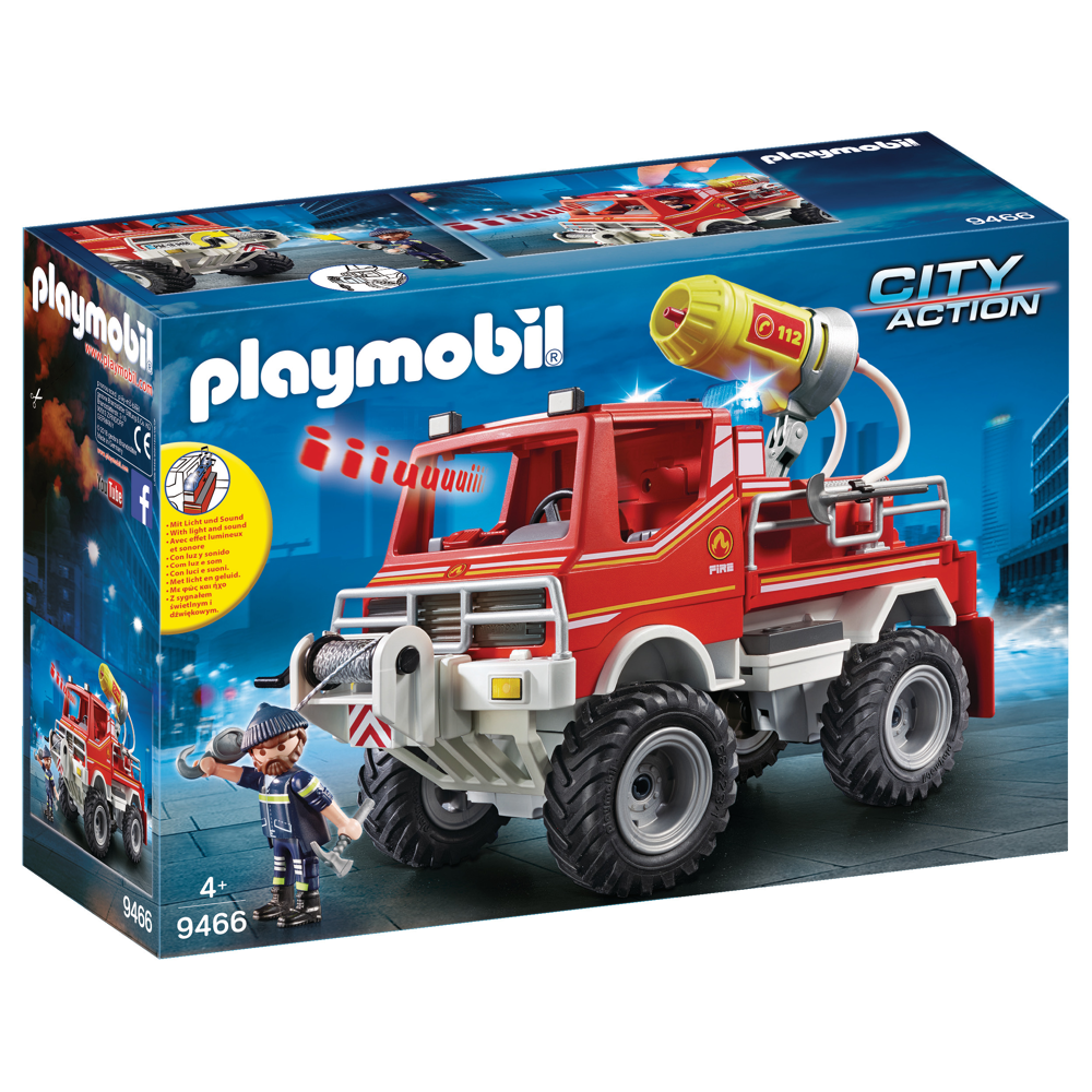 PLAYMOBIL 9466 4x4 de pompier avec lance-eau- City Action - Les pompiers - intervention secours