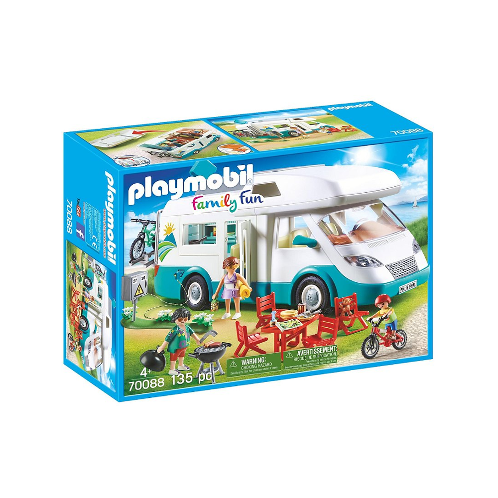 PLAYMOBIL 70088 Famille et camping-car- Family Fun - tout équipé - vacances voyage- toit et paroi la