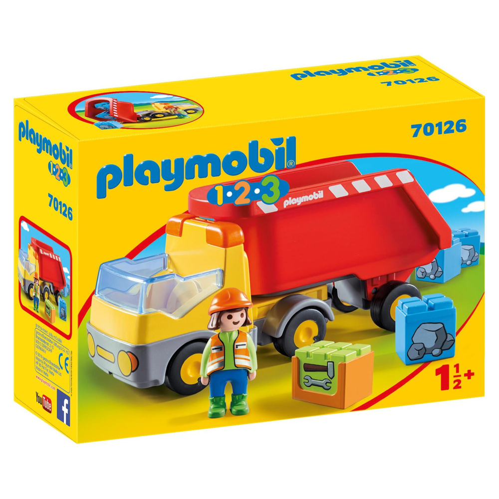 PLAYMOBIL 1.2.3 70126 Camion benne - PLAYMOBIL 1.2.3 - PLAYMOBIL 1.2.3 - 18-36 mois ses premiers Pla