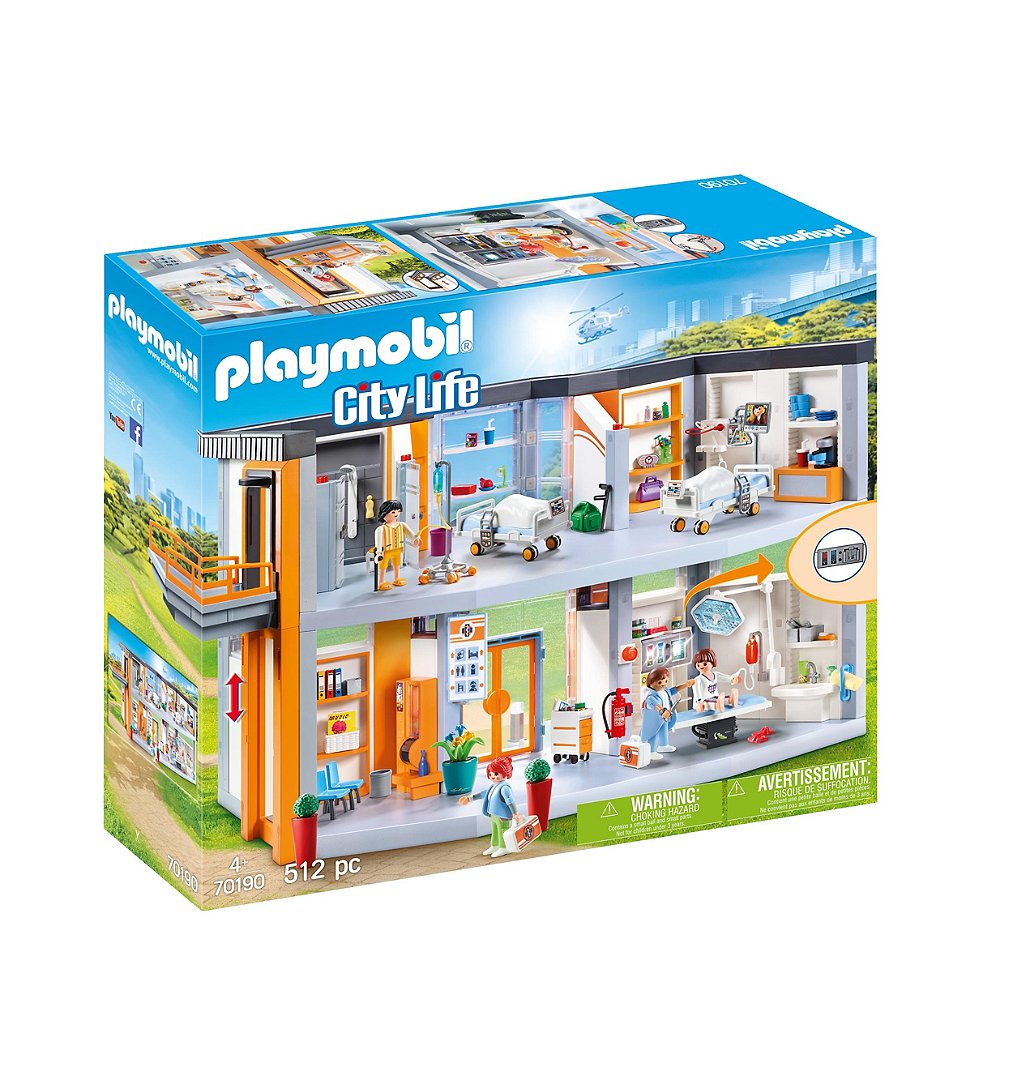 PLAYMOBIL 70190 Hôpital aménagé - City Life - Avec trois personnages et de nombreux accessoires - to