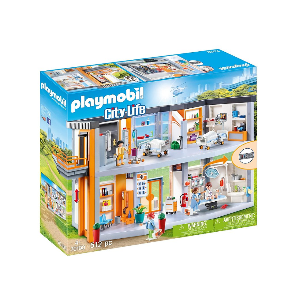 PLAYMOBIL 70190 Hôpital aménagé - City Life - Avec trois personnages et de nombreux accessoires - to