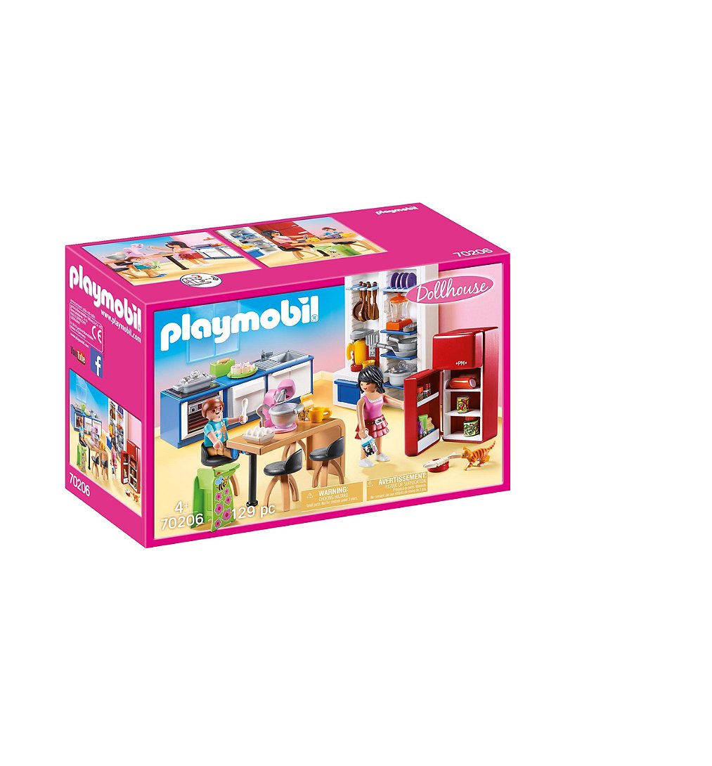 PLAYMOBIL 70206 Cuisine familiale - Dollhouse - La Maison traditionnelle - pièce pour aménager la ma