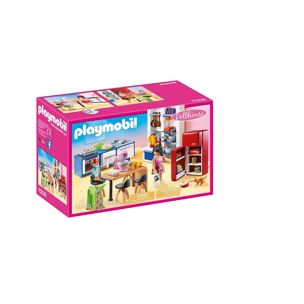 PLAYMOBIL 70206 Cuisine familiale - Dollhouse - La Maison traditionnelle - pièce pour aménager la ma