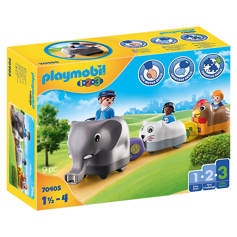 PLAYMOBIL 1.2.3 70405 Train des animaux- PLAYMOBIL 1.2.3 - PLAYMOBIL 1.2.3 - 18-36 mois ses premiers