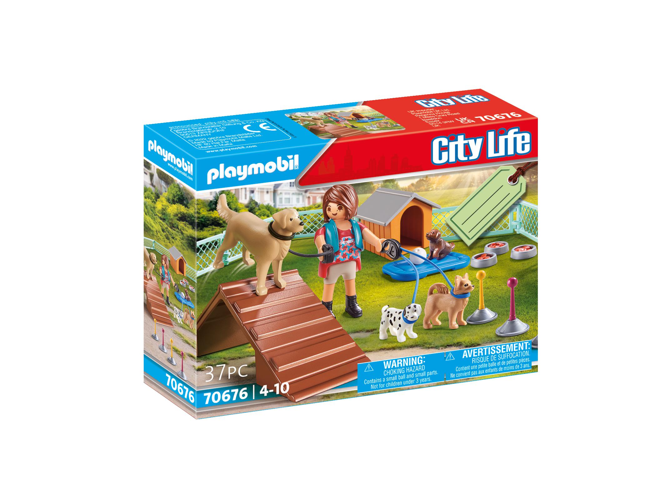 Set Cadeau Educatrice Et Chiens Playmobil La Boîte Avec Accessoires Inclus
