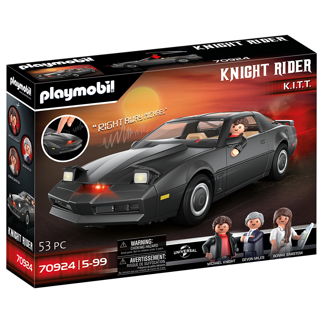 Playmobil 70924 Knight Rider K.I.T.T. Le véhicule emblématique de la série K2000 pour Les Fans de Knight Rider et Les Enfants Dès