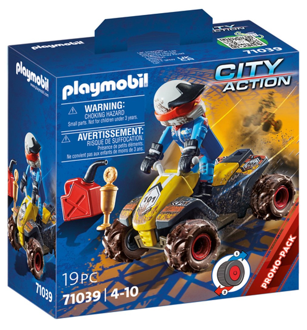 PLAYMOBIL 71039 Pilote et quad- Stunt Show - Les quads - Tout terrain - Famille & Loisirs