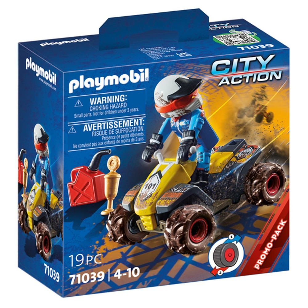 PLAYMOBIL 71039 Pilote et quad- Stunt Show - Les quads - Tout terrain - Famille & Loisirs