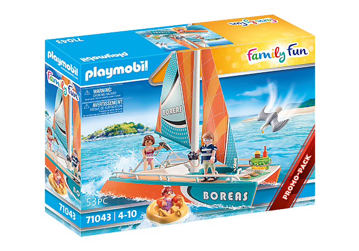 PLAYMOBIL 71043 Catamaran- Family Fun - Les vacances à la mer - activités de loisirs- Promo pack bat