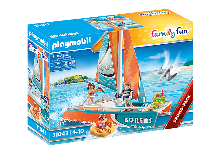 PLAYMOBIL 71043 Catamaran- Family Fun - Les vacances à la mer - activités de loisirs- Promo pack bat