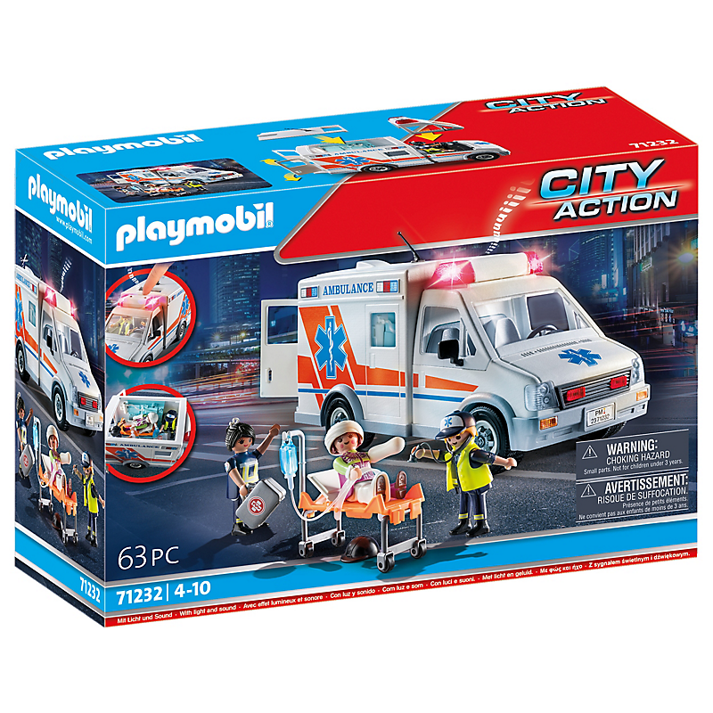 PLAYMOBIL 71232 Ambulance avec enfant blessé