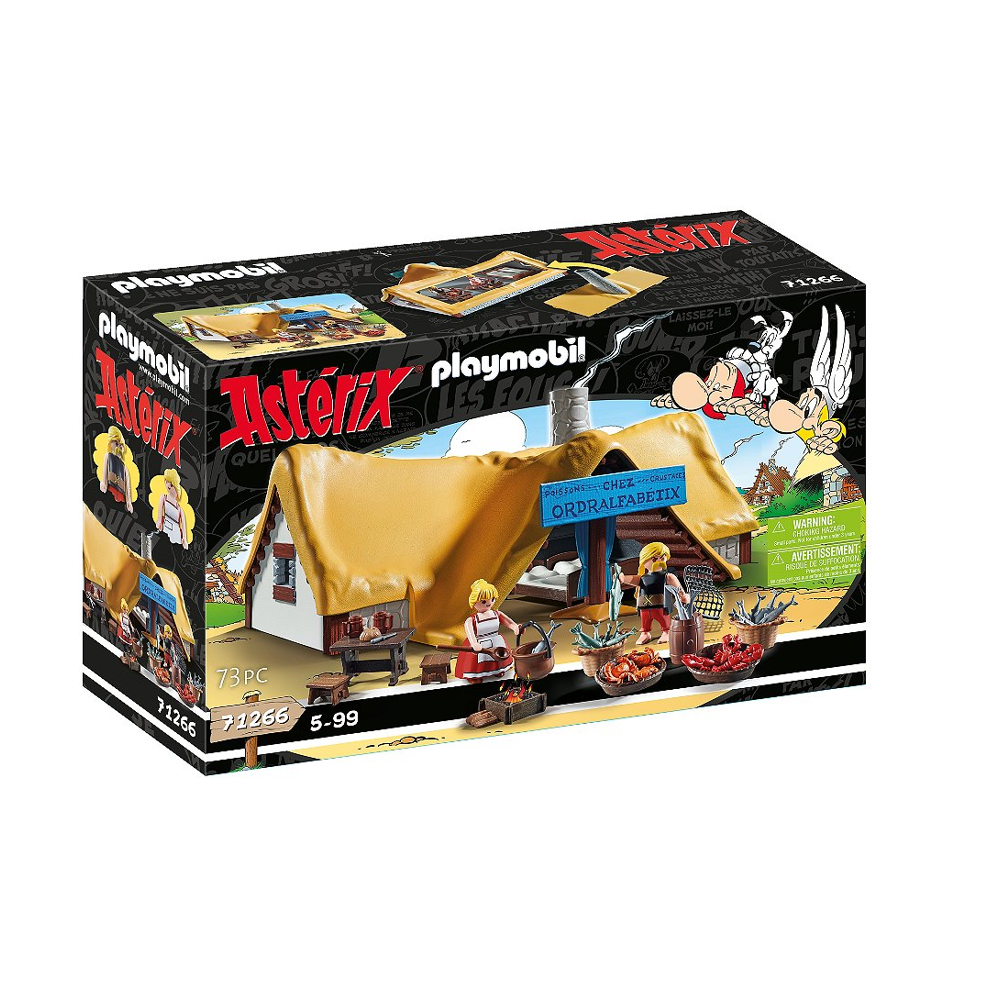 PLAYMOBIL 71266 Astérix : Hutte d'Ordralfabetix, Le poissonnier Ordralfabétix et sa femme Iélosubmar