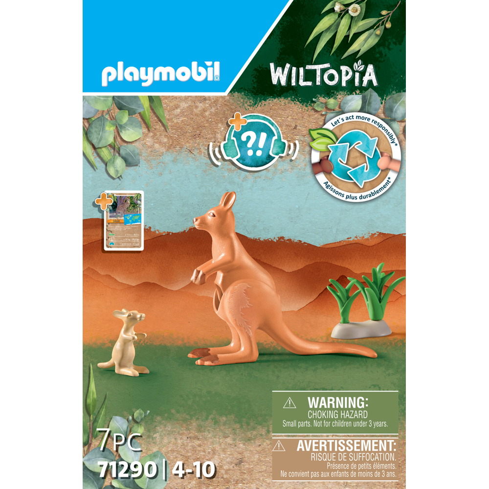 PLAYMOBIL 71290 kangourou et bébé- - Wiltopia - 80% de Matériaux recyclés ou biosourcés en moyenne J
